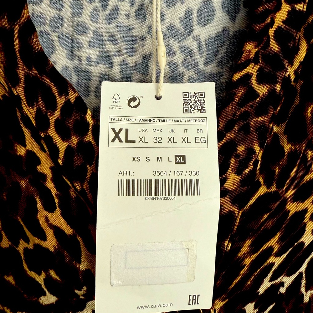 Zara Animal Print Dress in Brown and Black